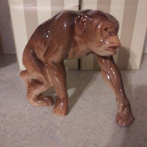 Melba Ware Chimpanzee Monkey Figurine England 6 1/2" x 9"